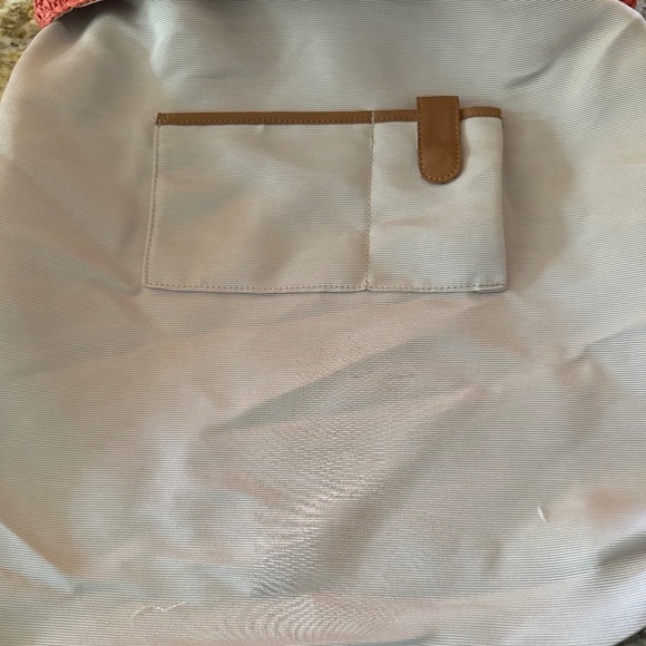 ****LOW PRICE****Talbots paper straw bag - orange and tan stripe! Super CUTE! - Picture 4 of 16